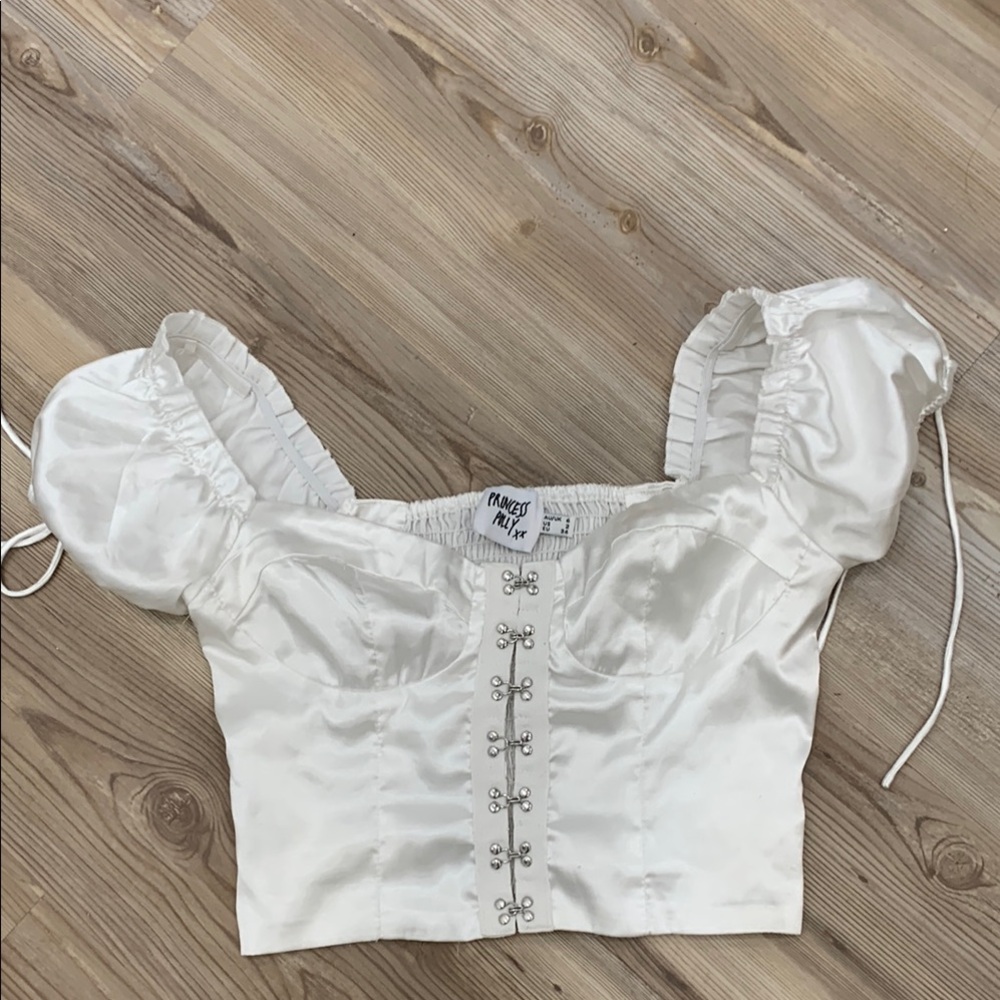 Princess Polly White Satin corset Women's Top